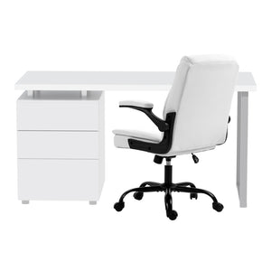 Artiss Computer Desk & Executive Office Chairs Set | White