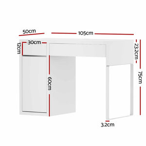Computer Desk | Drawer Cabinet | White