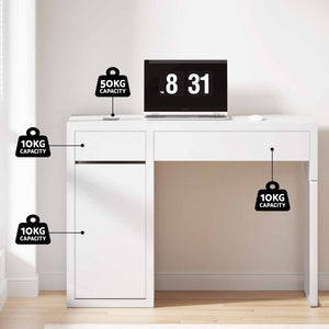 Computer Desk | Drawer Cabinet | White