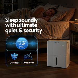 30L Dehumidifier | 30L/Day Moisture Removal | 4.7L Tank | Home & Mould Control