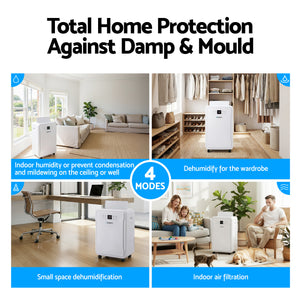 50L Dehumidifier | 50L/Day Moisture Removal | 8.5L Tank | Home & Mould Control