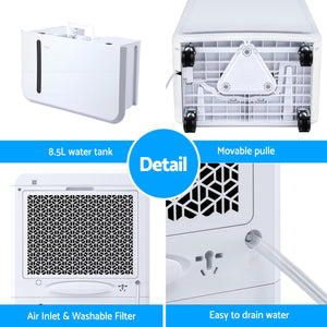 50L Dehumidifier | 50L/Day Moisture Removal | 8.5L Tank | Home & Mould Control