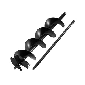 Post Hole Auger Drill Bit | 200mm | +80cm Extension Shaft | Black