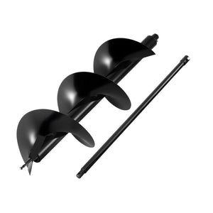 Auger Drill Bit | 300mm | Post Hole Digger | +80cm Extension | Black
