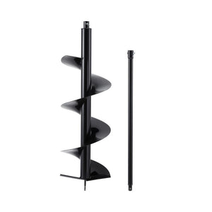 Auger Drill Bit | 300mm | Post Hole Digger | +80cm Extension | Black
