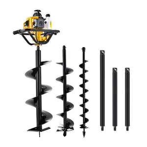 Petrol Post Hole Digger | 82CC | Motor Drill | Extension Auger Bits Kit