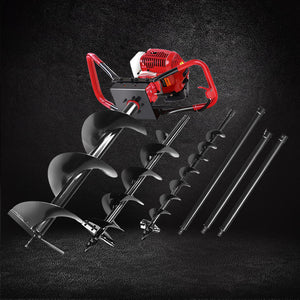 Petrol Post Hole Digger | 66CC | Drill Extension Auger Bits Kit
