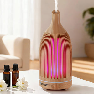 Essential Oil Diffuser | 200ml | LED Lighting | Iron | Forest Light Wood Grain