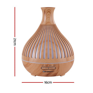 Ultrasonic Aroma Diffuser | 400ml | LED Lights | Iron | Light Wood Grain (Version A)