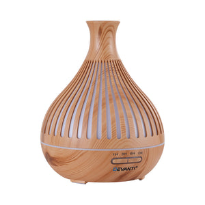 Ultrasonic Aroma Diffuser | 400ml | LED Lights | Iron | Light Wood Grain (Version A)
