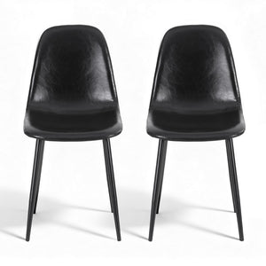 Dining Chairs Set 2pc | Retro Style | PU Leather
