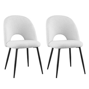 Set of 2 Artiss Dining Chairs | Boucle Sherpa