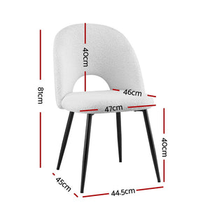 Set of 2 Artiss Dining Chairs | Boucle Sherpa