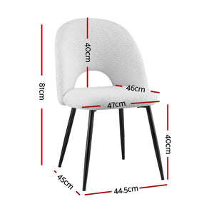 Artiss Dining Chairs | Set of 4 | Boucle Sherpa