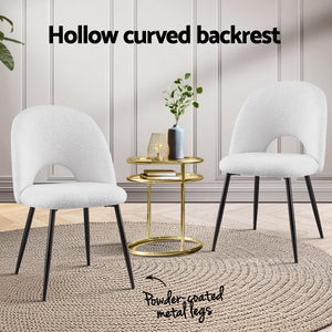 Artiss Dining Chairs | Set of 4 | Boucle Sherpa