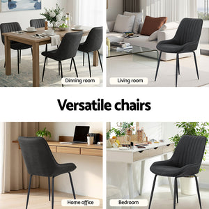 Brand New Dining Chairs Set 2pc | Retro Style | PU Leather | Black