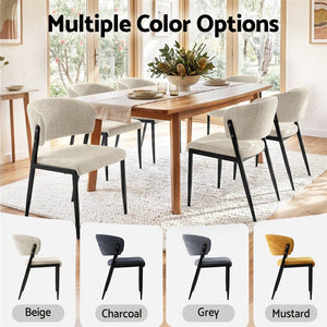 Dining Chairs | 4 Pack | Linen Fabric Upholstered Chairs | Beige
