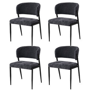 Artiss Dining Chairs Set of 4 Linen Fabric Soft Upholstered Chairs Charcoal