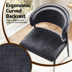 Dining Chairs | 4 Pack | Linen Fabric Upholstered Chairs | Charcoal
