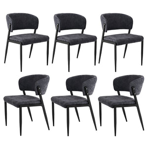 Artiss Dining Chairs Set of 6 Linen Fabric Soft Upholstered Chairs Charcoal