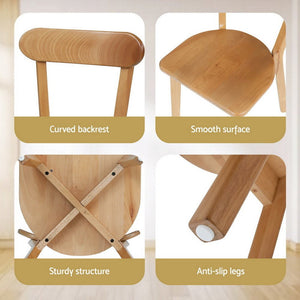 Dining Chairs Set 2pc | Wooden Accent Chairs | Rubber Wood Frame