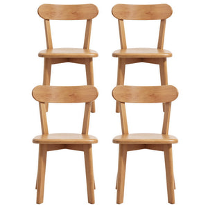Wooden Dining Chairs Set 4pc | Rubber Wood Frame | Kitchen Cafe