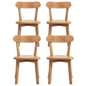Wooden Dining Chairs Set 4pc | Rubber Wood Frame | Kitchen Cafe