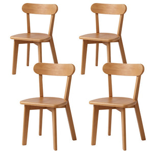 Wooden Dining Chairs Set 4pc | Rubber Wood Frame | Kitchen Cafe