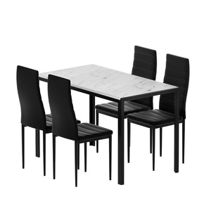 Dining Table and 4 Chairs Set | Marble Effect