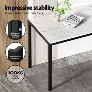 Dining Table and 4 Chairs Set | Marble Effect