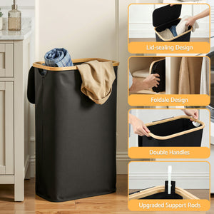 Laundry Basket | Foldable Hamper with Removable Bag | Black