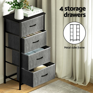 4-Drawer Chest of Drawers | Storage Dresser | Tallboy | Grey