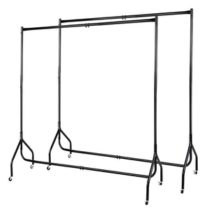 | 2X Clothes Rack | Airer | Coat Stand | 6FT Rail | Wheels