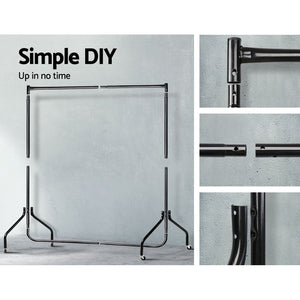 | 2X Clothes Rack | Airer | Coat Stand | 6FT Rail | Wheels