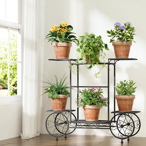 Artiss Plant Stand | 6 Tier Iron | 4 Wheeler