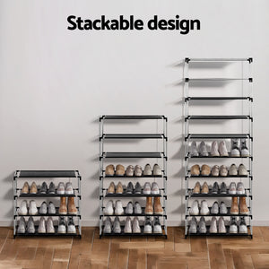 Shoe Rack Cabinet | Removable Cover | 10 Tier | Black