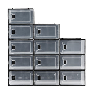Artiss Shoe Storage Box DIY Set of 12 Stackable Black