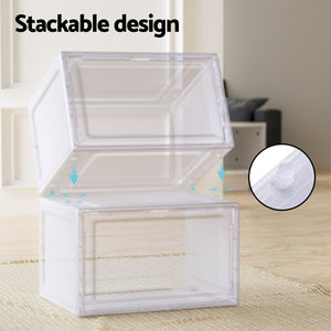 Shoe Box Rack DIY | Set of 2 | Stackable | Magnetic Door
