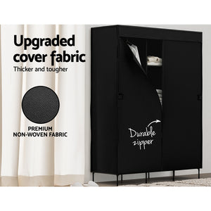 Portable Clothes Closet | Large Wardrobe with Shelf | Black