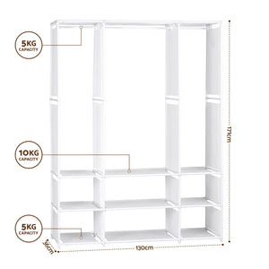 Artiss Large Portable Clothes Closet Wardrobe with Open Shelf White