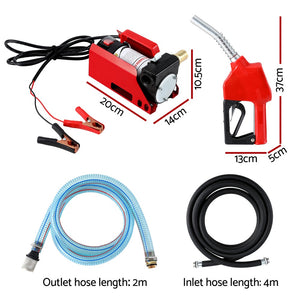 Fuel Transfer Pump | Electric Diesel Kerosene Pump | 12V DC | 10GPM Nozzle Hose