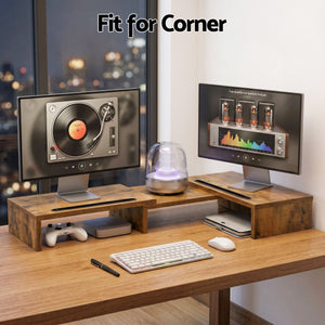 Dual Monitor Stand Riser | Desktop Screen Shelf