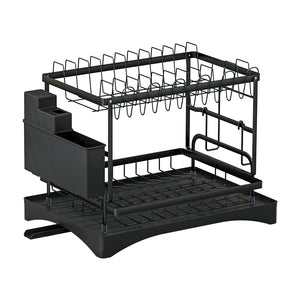 Cefito Dish Rack | Expandable Drying Drainer | Cutlery Holder Tray | Kitchen | 2 Tiers