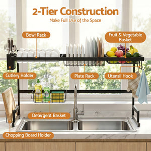 Dish Drying Rack | Kitchen Sink Organiser & Dish Drainer