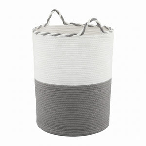 Artiss Woven Laundry Basket with handles Foldable White & Grey