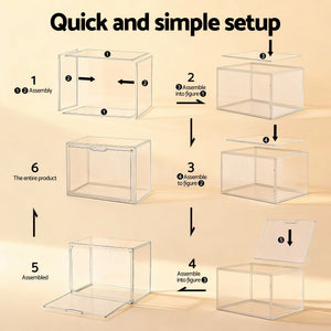 Clear Acrylic Display Cases | 2 Pack | Toy Storage Boxes | 54cm