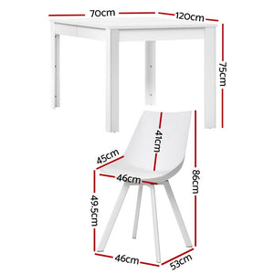 Dining Table & 4 Chairs Set | Rectangle | White | Modern Dining