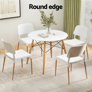 1 Artiss Dining Table and 4 Chairs Set | Round White