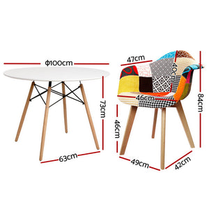 Artiss Dining Table & 4 Chairs Set | DSW | White | Modern | Dining Room Furniture