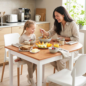 Drop Leaf Dining Table Set | 5 Piece | 75–110cm Table & 4 Chairs | White
